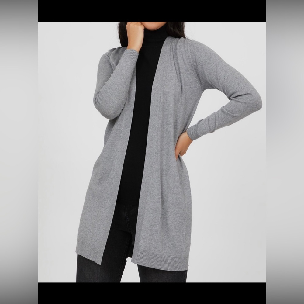 Open Front Knit Duster colour grey
